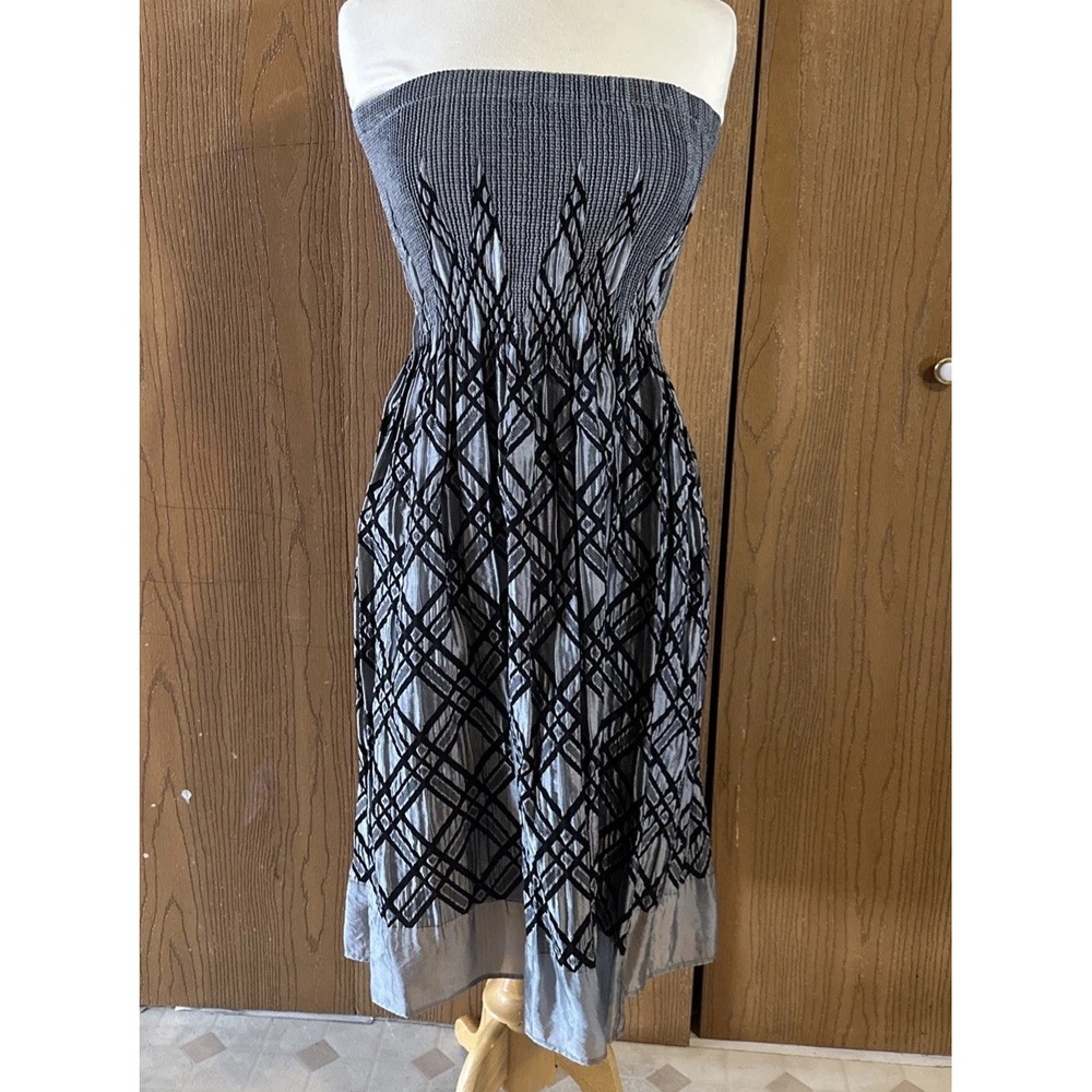 Appraisal Women Dress Gray/Black Size L Strapless
